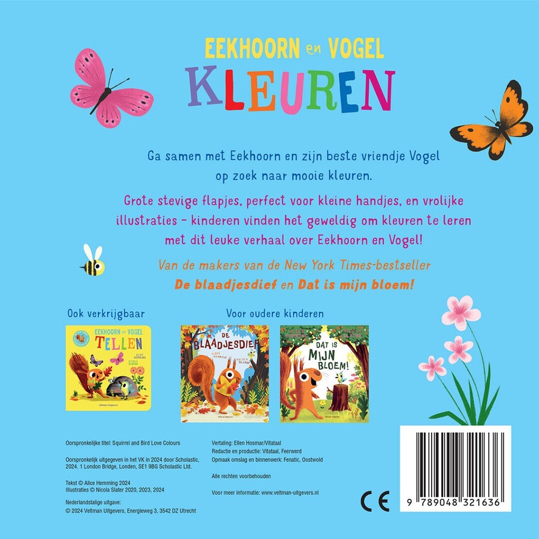 veltman uitgevers flapjesboek eekhoorn & vogel - kleuren | 1742163 | 7