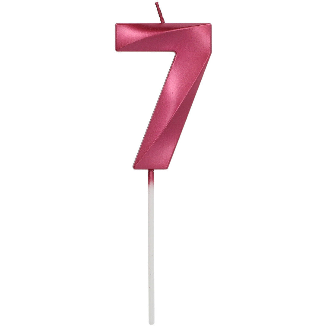 verjaardagskaars metallic roze - 7 jaar | 18887 | 0