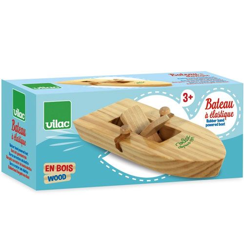 vilac opwindbaar houten speedbootje | VI2941 | 1