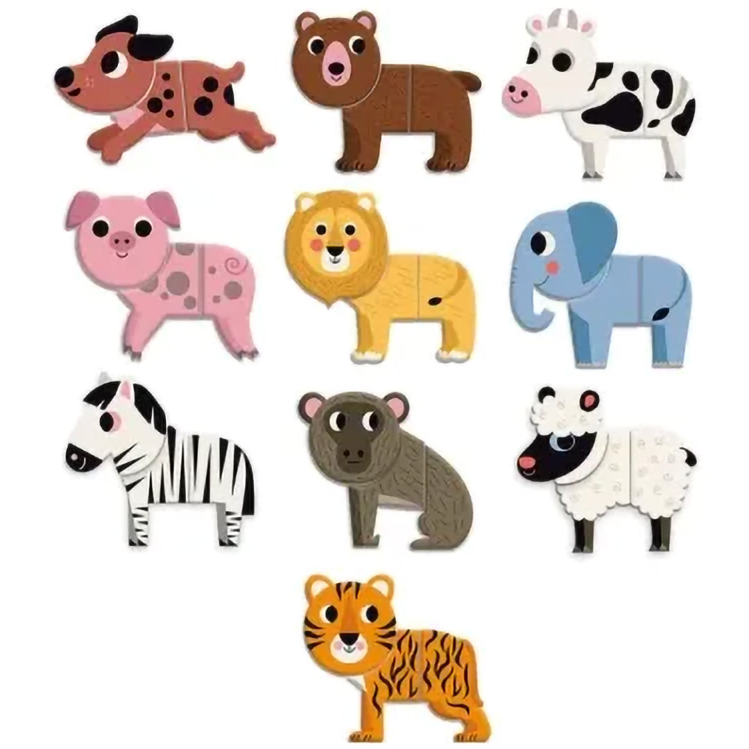 vilac puzzel grappige dieren - 10x3st | VI7624 | 3