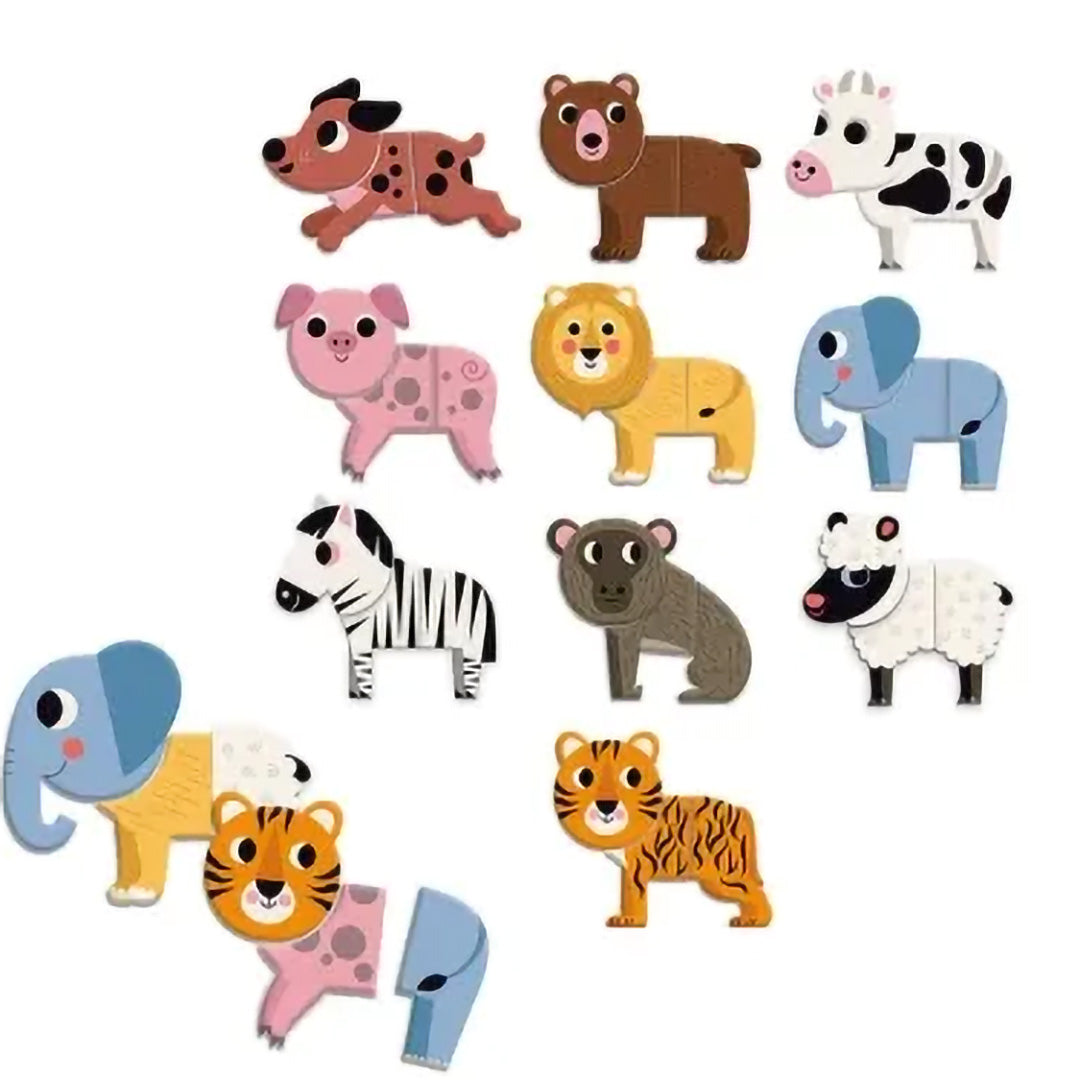 vilac puzzel grappige dieren - 10x3st | VI7624 | 2