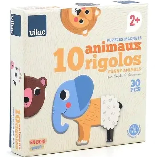vilac puzzel grappige dieren - 10x3st | VI7624 | 1