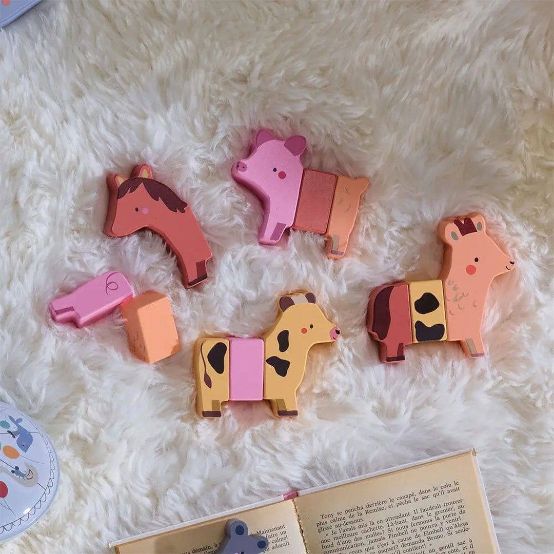 vilac puzzel grappige dieren - 4x3st | VI7116 | 2