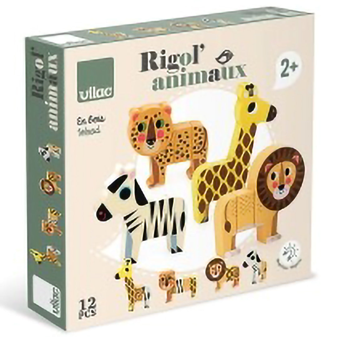 vilac puzzel grappige dieren - savanne - 4x3st | VI7703S | 2