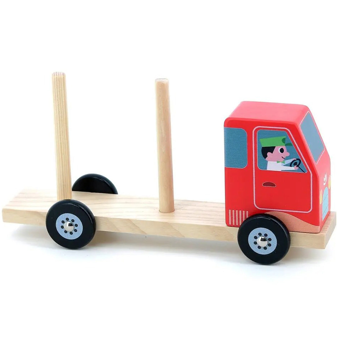 vilac vrachtwagen met stapelauto's - 5-delig | VI7636 | 3