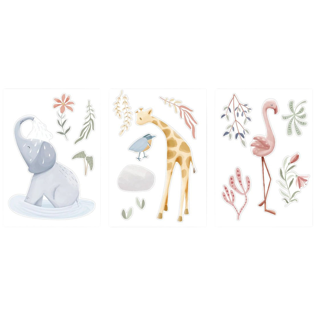 little dutch muurstickers safari friends - blooming safari | WD345047 | 6