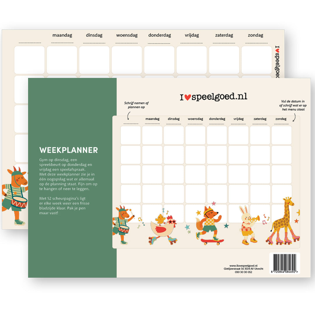 weekplanner notitieblok