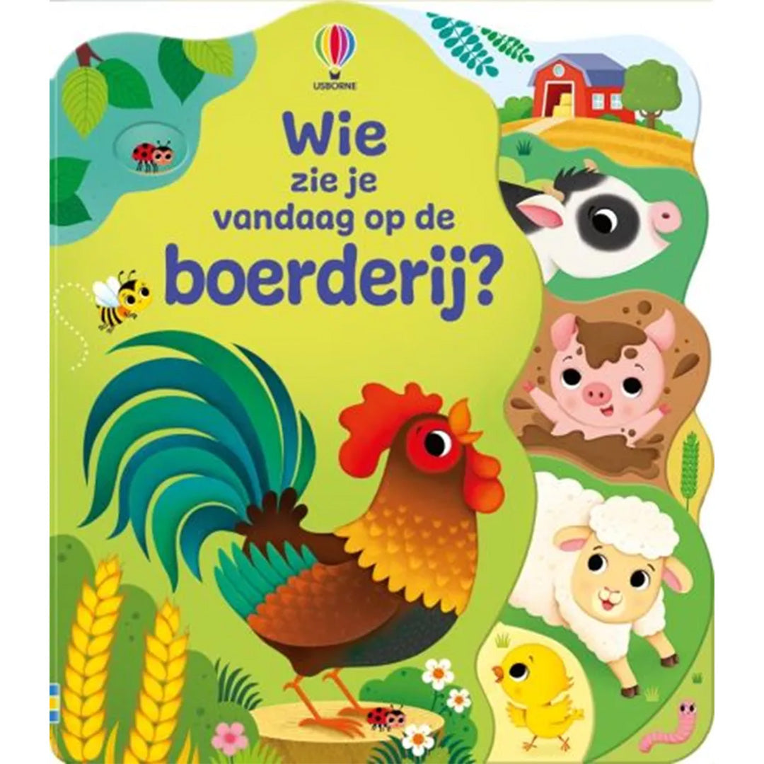 uitgeverij usborne kartonboek wie zie je vandaag op de boerderij? | 1706934 | 1