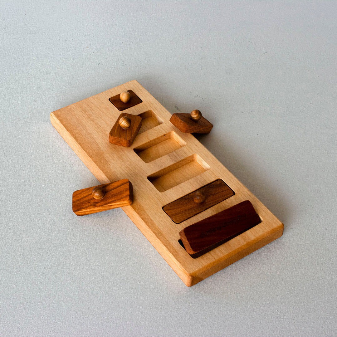 wooden story knoppuzzel breed en kort - 6st | WS313 | 1