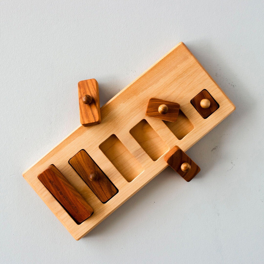 wooden story knoppuzzel breed en kort - 6st | WS313 | 2