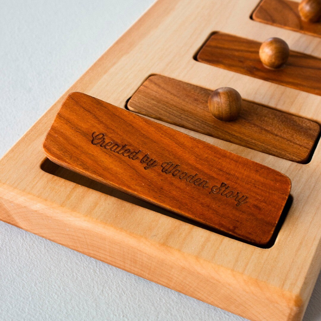 wooden story knoppuzzel breed en kort - 6st | WS313 | 4