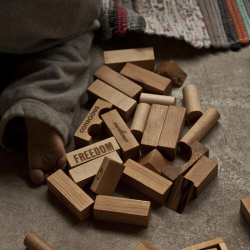 wooden story stapelblokken XL - regenboog - 63 st | WS06 | 3