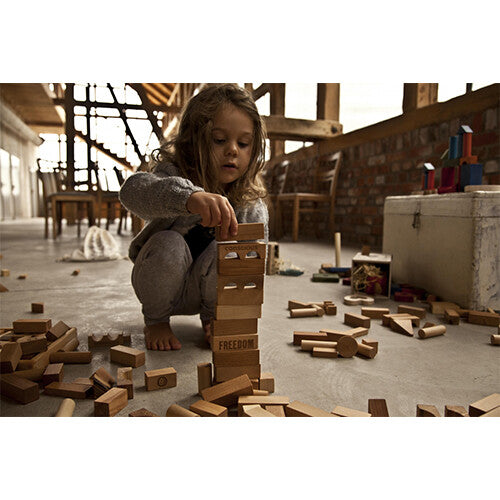 wooden story stapelblokken XL - regenboog - 63 st | WS06 | 4