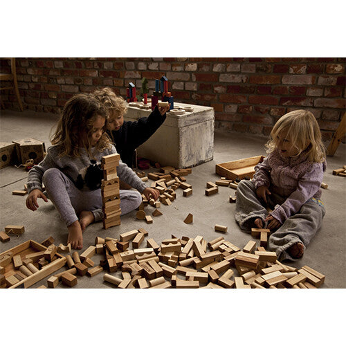 wooden story stapelblokken XL - regenboog - 63 st | WS06 | 5