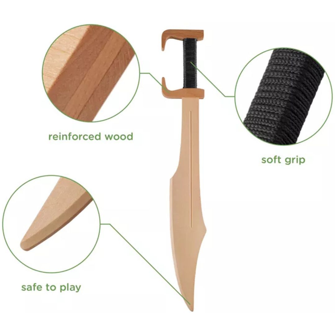 woodsy spartaans zwaard met zwart gevest - 57,5 cm | 0112 | 1