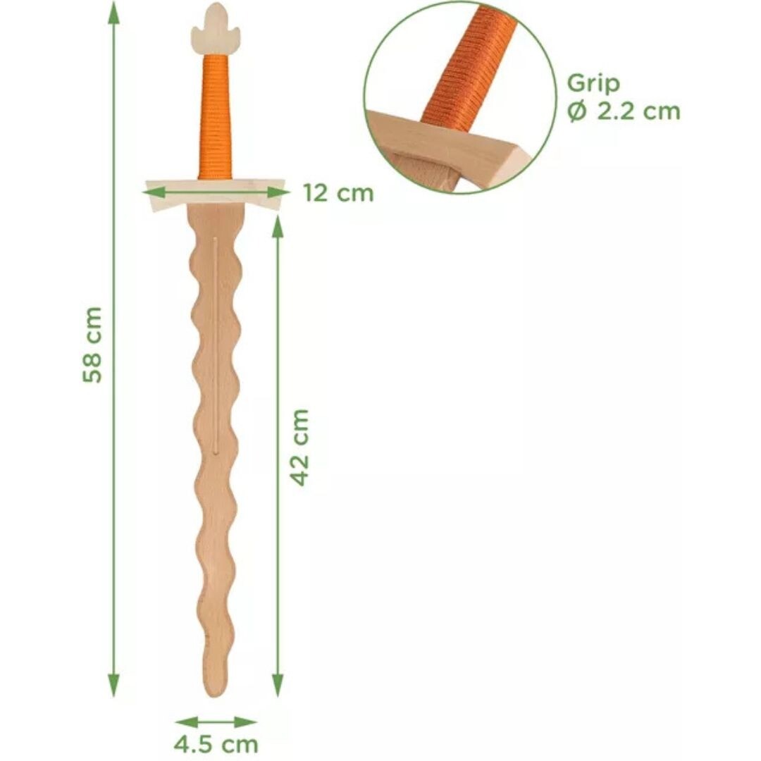 woodsy vlammend zwaard met oranje gevest - 57,5 cm | 0108 | 1