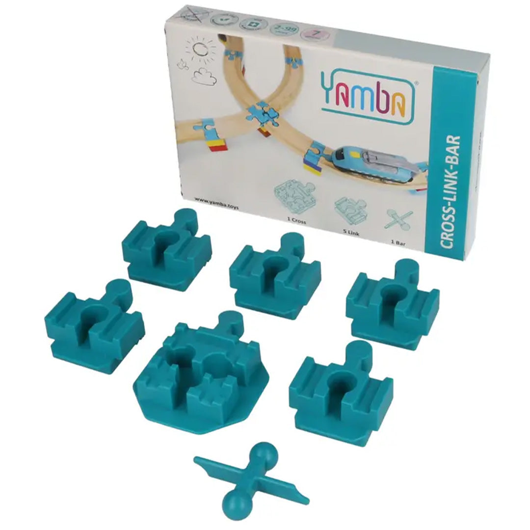 yamba toys treinbaanuitbreiding adapter set - cross link bar - 7-delig | YT.SET.09 | 1