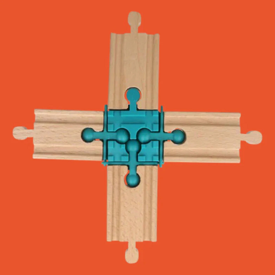 yamba toys treinbaanuitbreiding adapter set - cross link bar - 7-delig | YT.SET.09 | 3