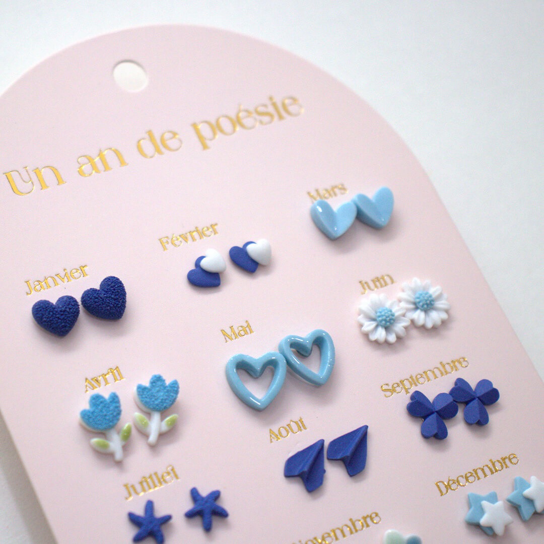 yuko b. oorbellen blauw - 12 paar | YB500225 | 1