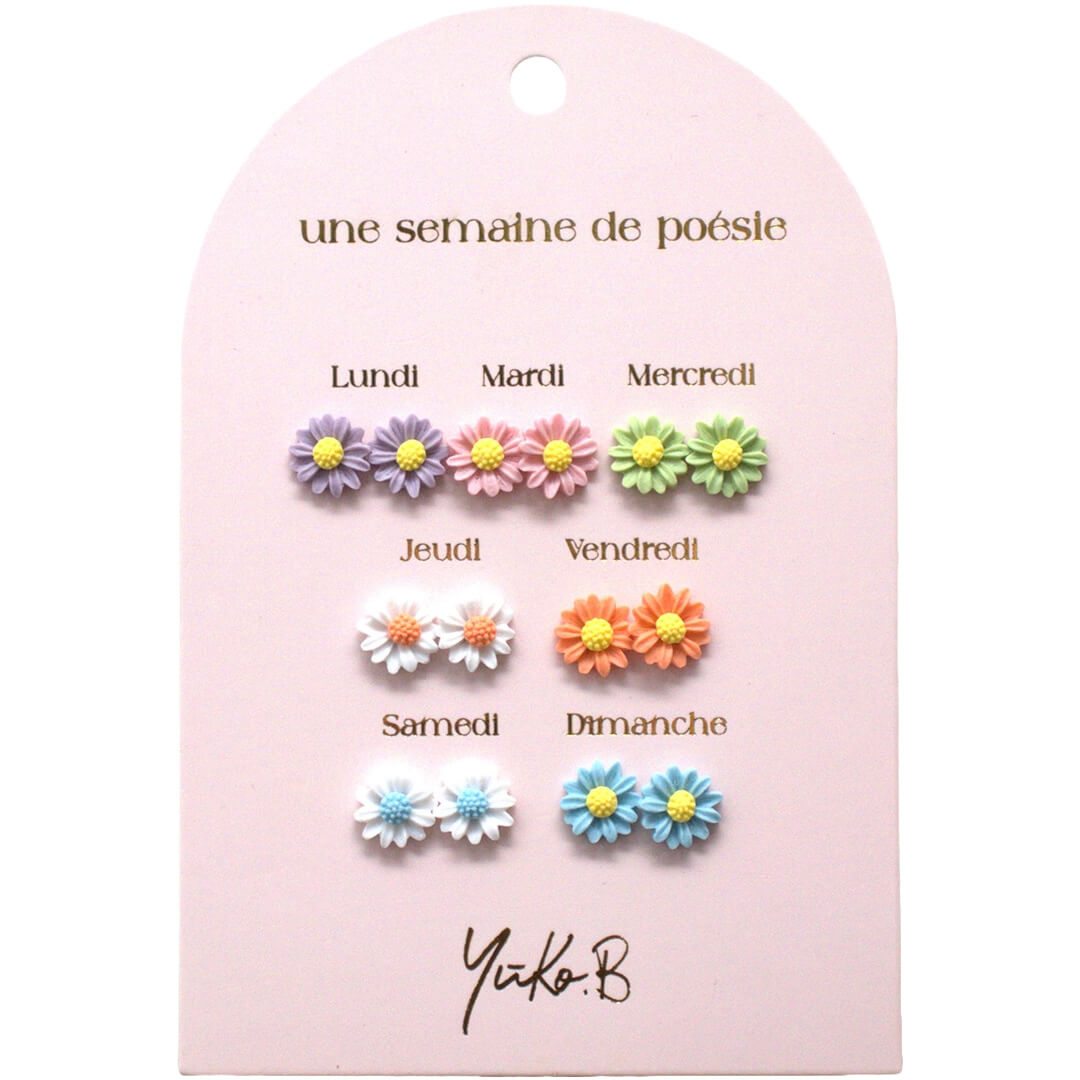 yuko b. oorbellen bloemen - 7 paar | YB500229 | 0