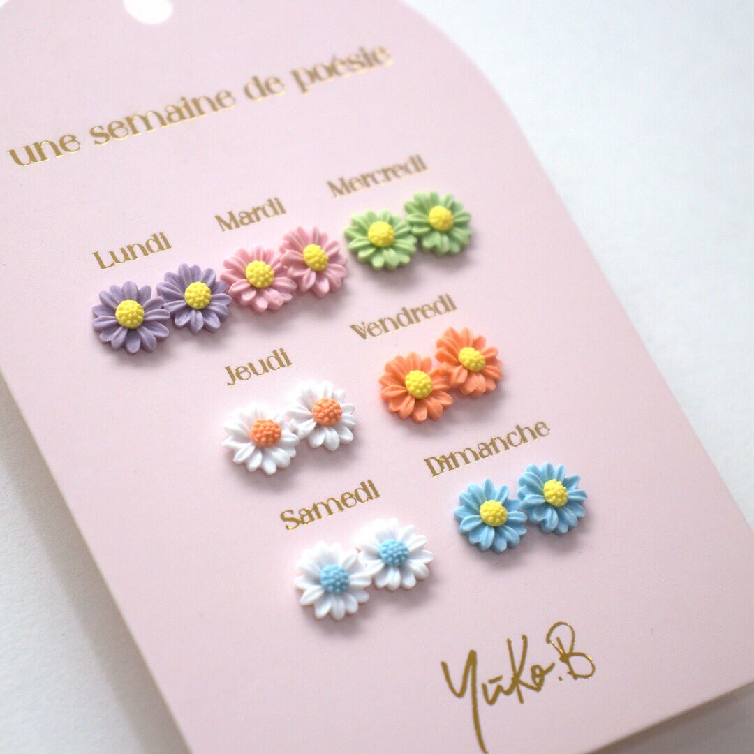 yuko b. oorbellen bloemen - 7 paar | YB500229 | 1