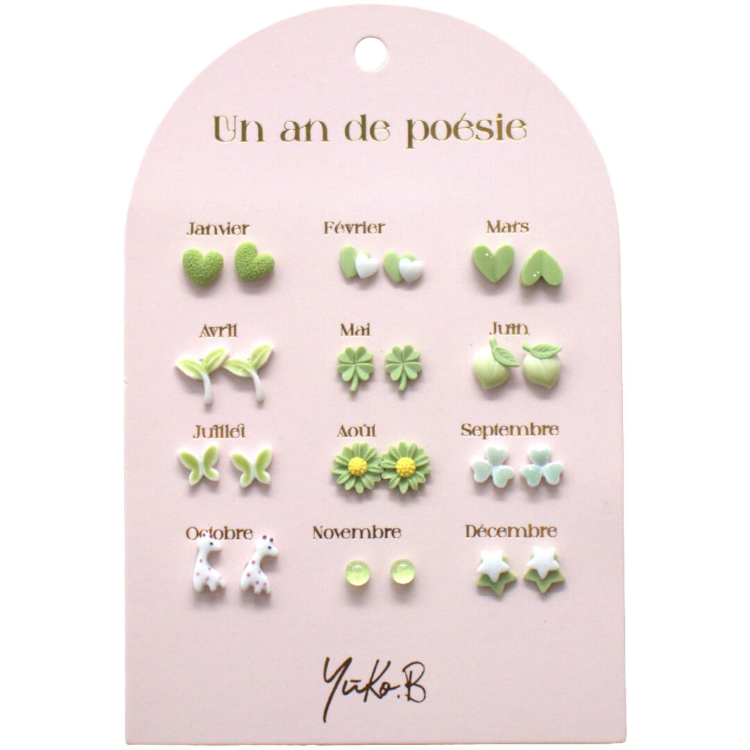 yuko b. oorbellen groen - 12 paar | YB500227 | 0