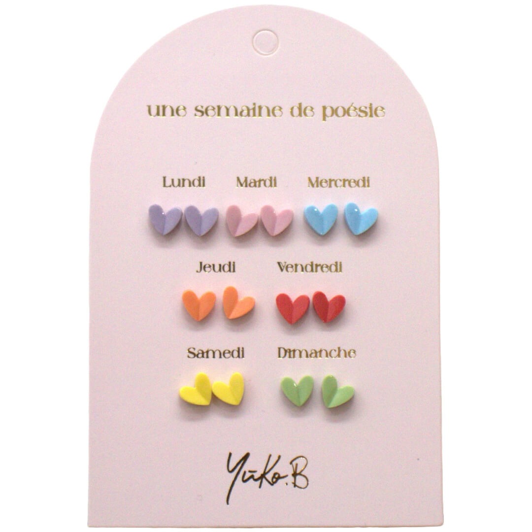 yuko b. oorbellen hartjes - 7 paar | YB500230 | 0