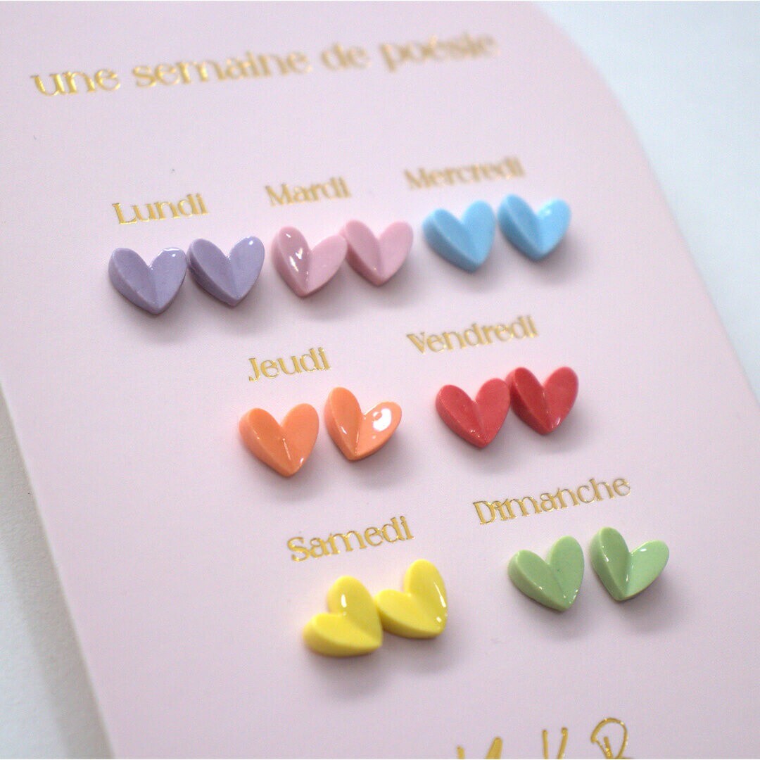 yuko b. oorbellen hartjes - 7 paar | YB500230 | 1