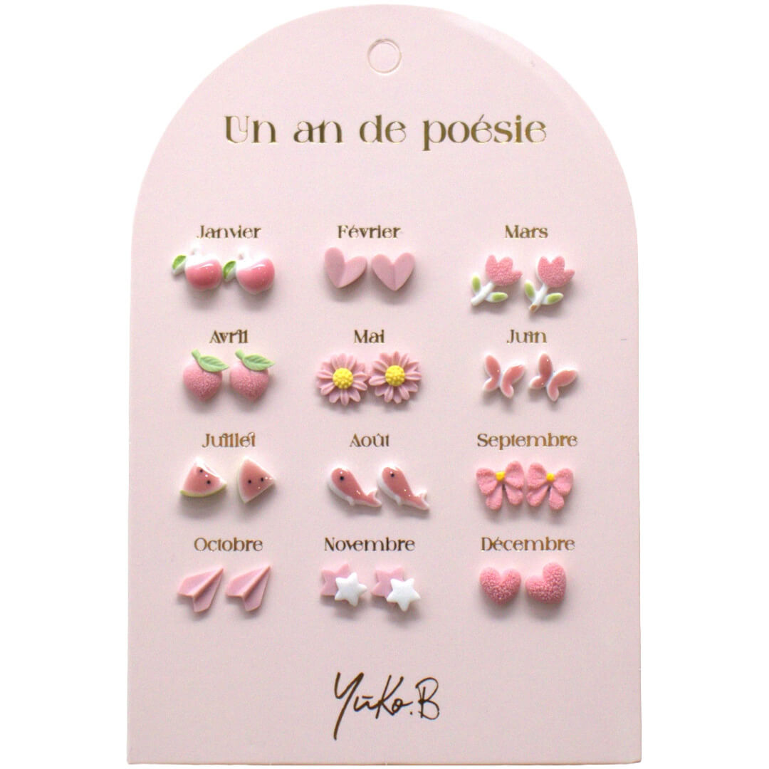 yuko b. oorbellen roze - 12 paar | YB500222 | 0