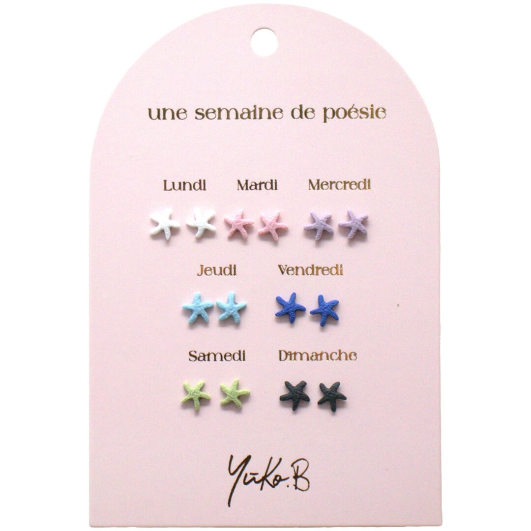 yuko b. oorbellen zeesterren - 7 paar | YB500231 | 0