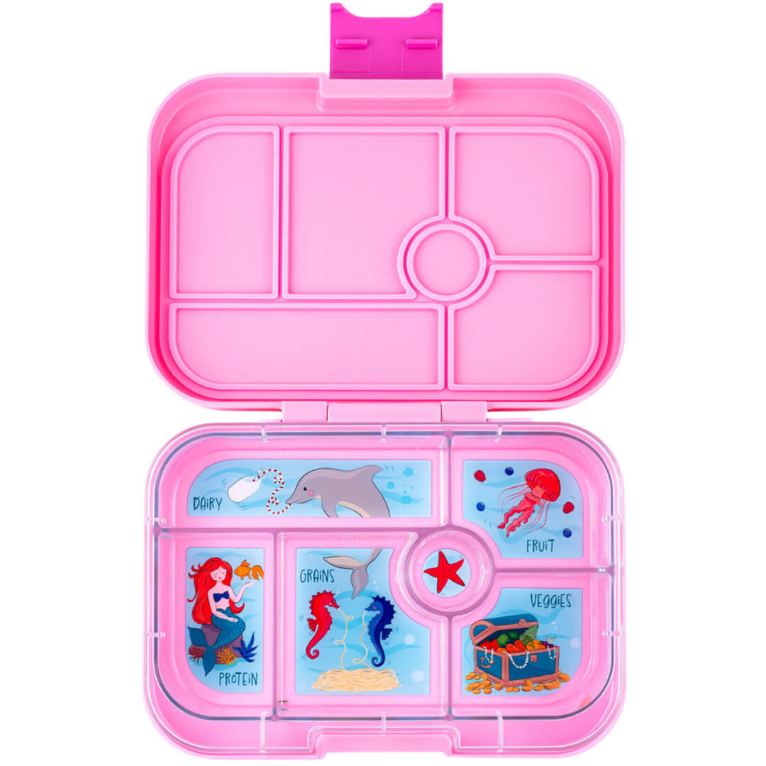 yumbox original broodtrommel 6 vakken - power pink - mermaid | PPI202403M | 0