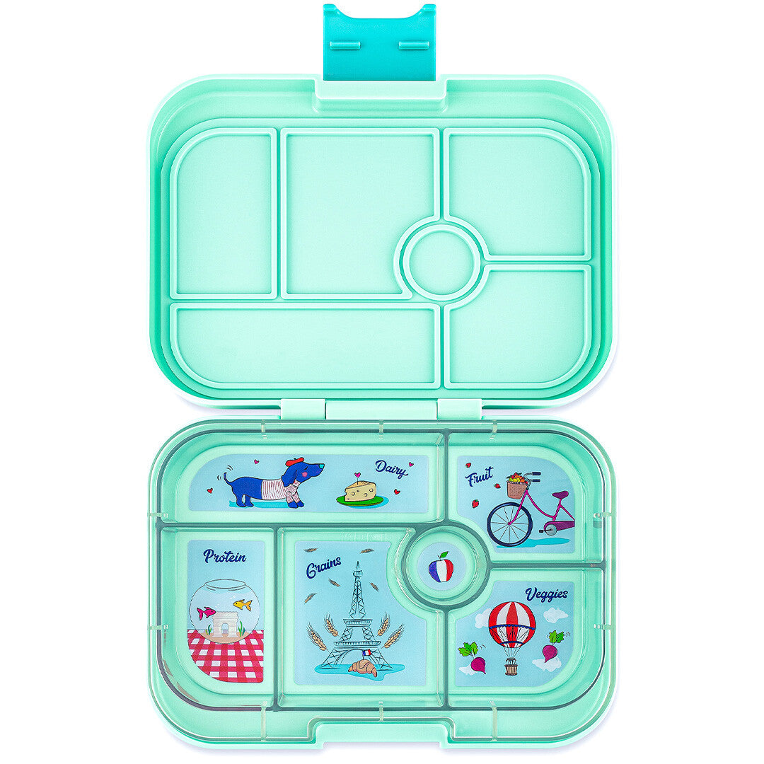 yumbox original broodtrommel 6 vakken - serene aqua - paris | SAI202303P | 0