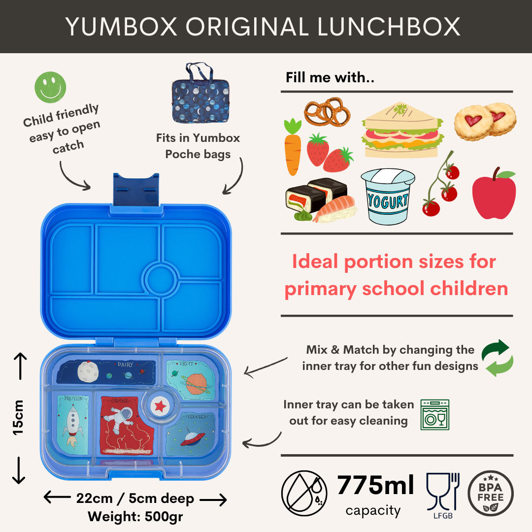 yumbox original broodtrommel 6 vakken - surf blue - rocket | 3