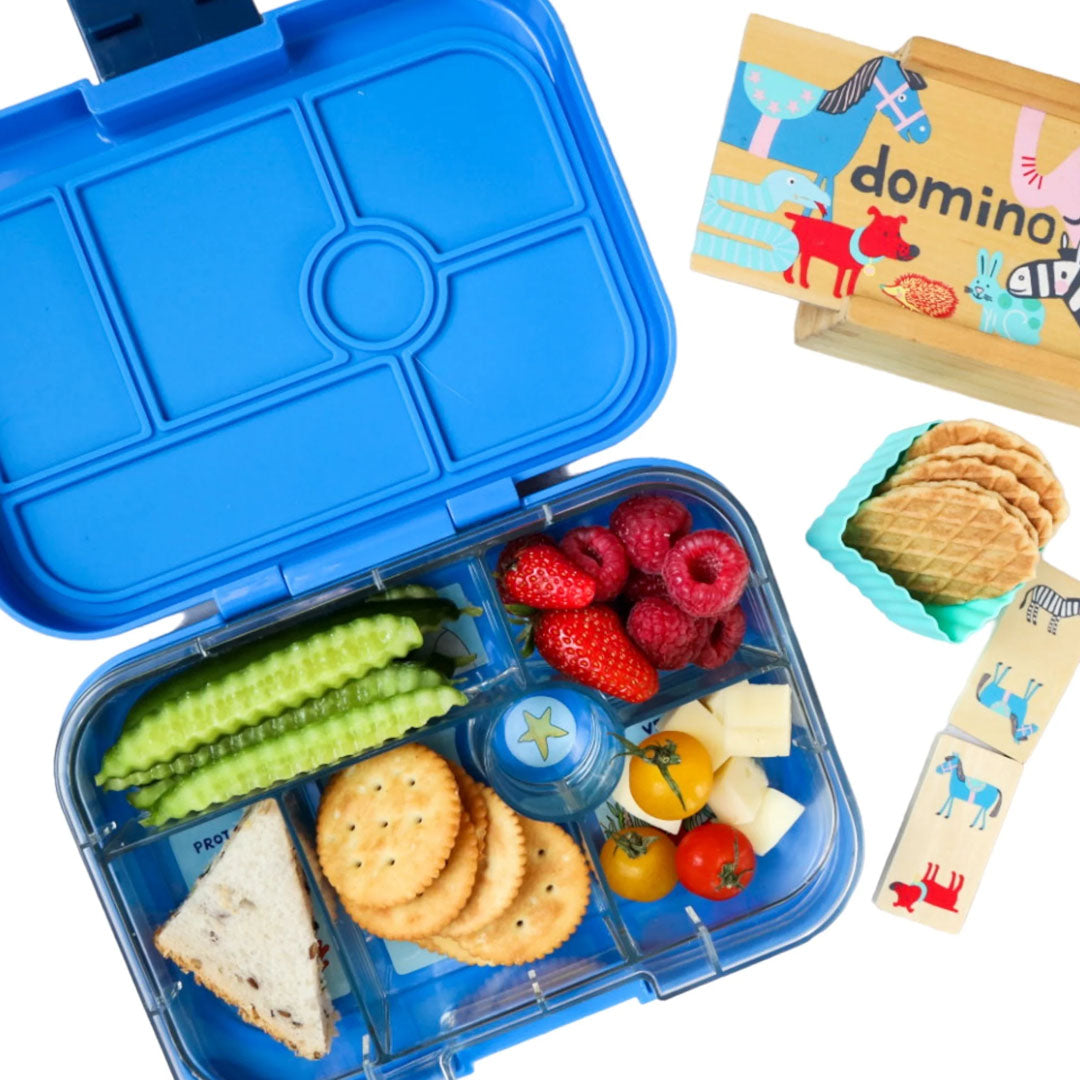 yumbox original broodtrommel 6 vakken - surf blue - rocket | 2
