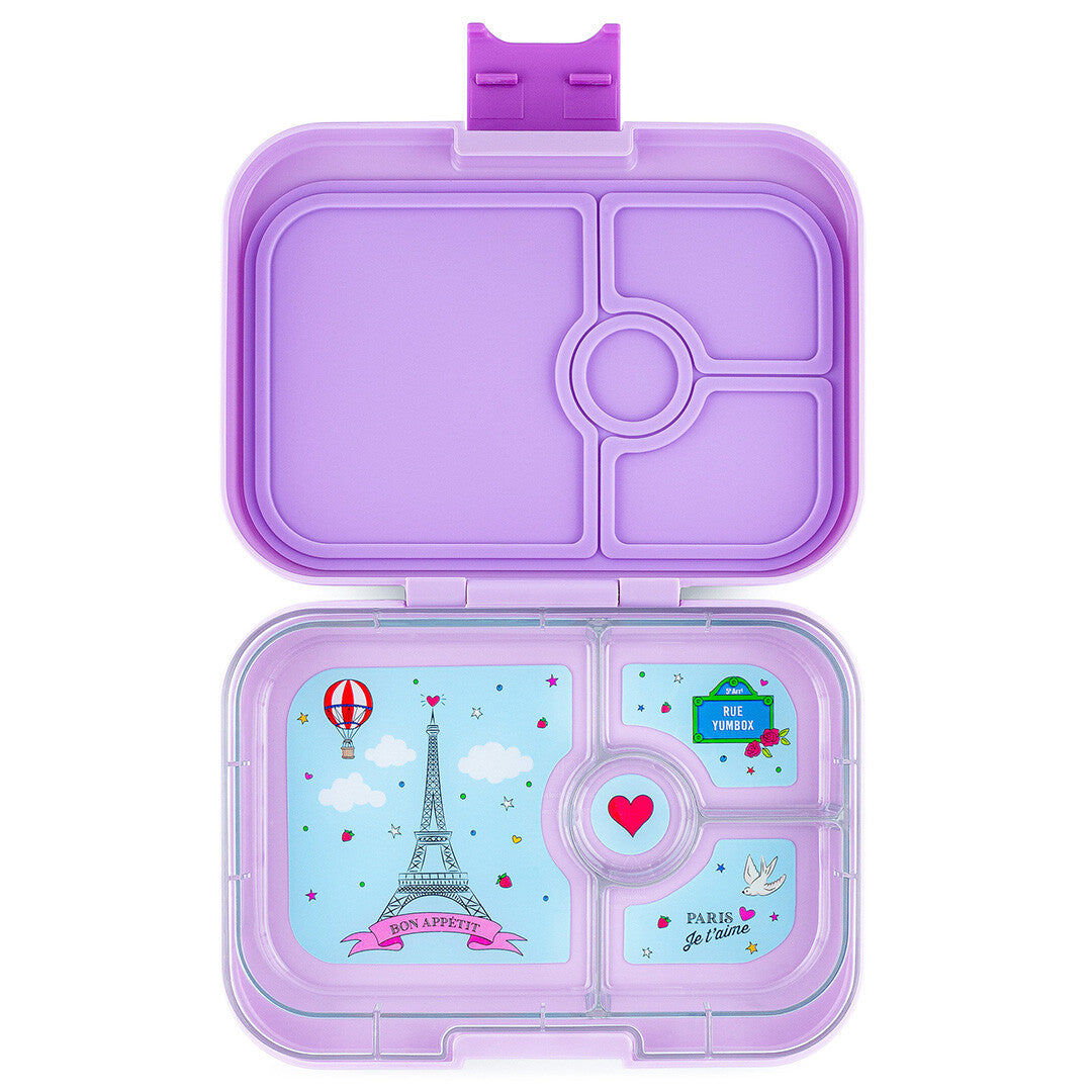 yumbox panino broodtrommel 4 vakken - lulu purple - paris je t'aime | LPII202210PJ | 0