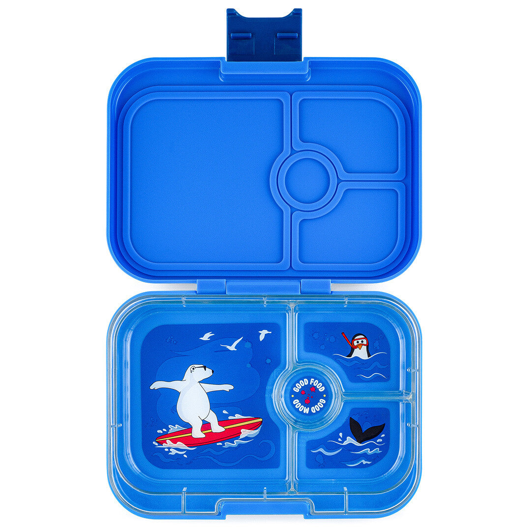 yumbox panino broodtrommel 4 vakken - surf blue - polar bear | SBII202210PB | 0