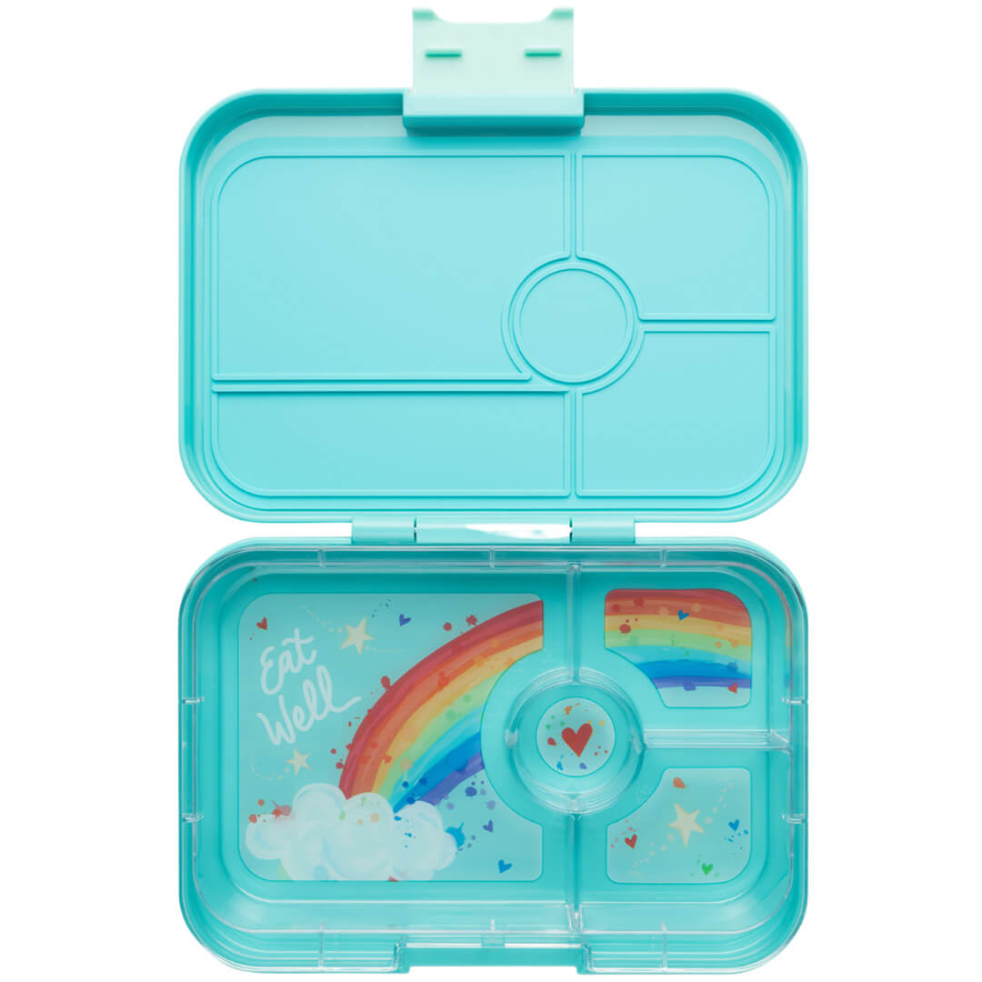 yumbox tapas broodtrommel 4 vakken XL - antibes blue - rainbow | ABIII202310R | 0