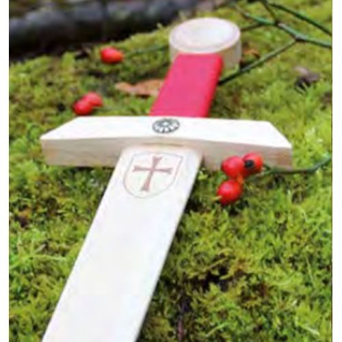 zwaard tempelridder met rood gevest - 50 cm | 446 | 1
