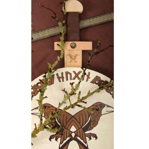 zwaard vikingen met bruin gevest  en schede - 48 cm  | 477 | 1
